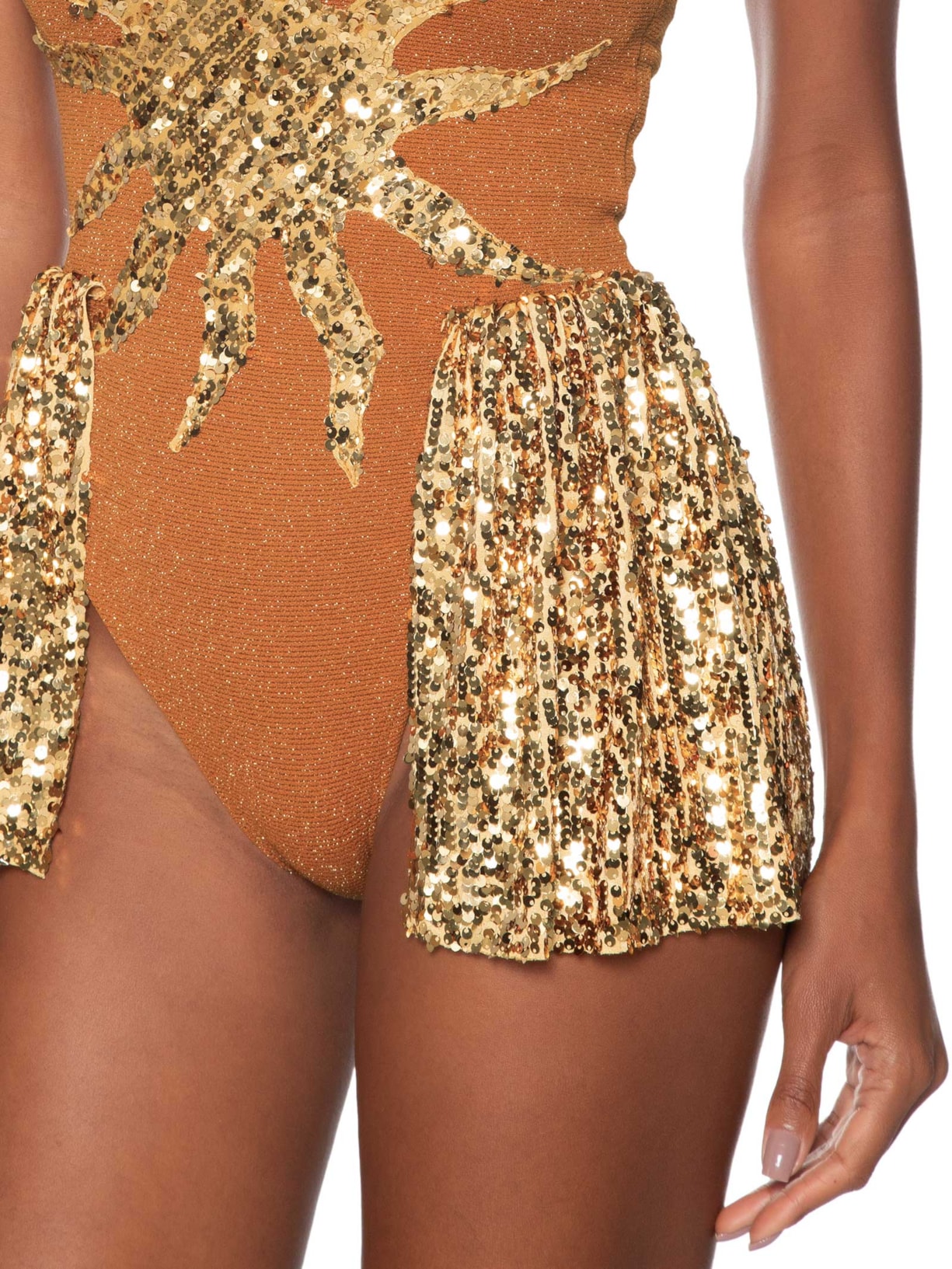 Body Feminino Alcione Tomara Que Caia Dourado Carnavália