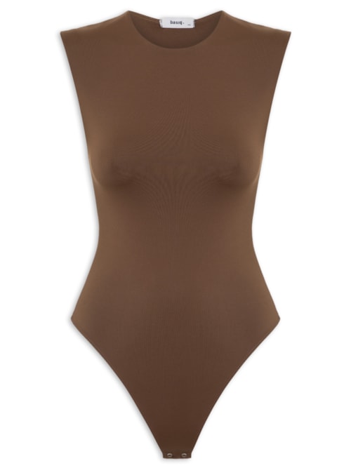 Body Feminino Básico Alça Larga – Marrom