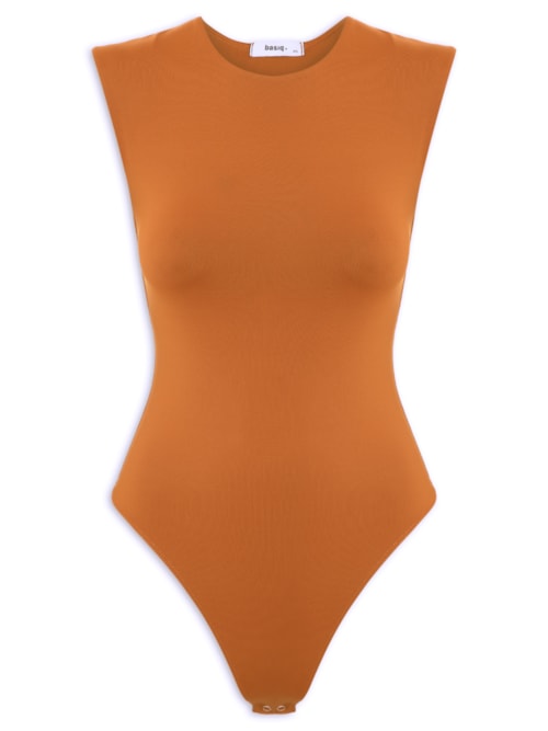 Body Feminino Básico Alça Larga – Marrom