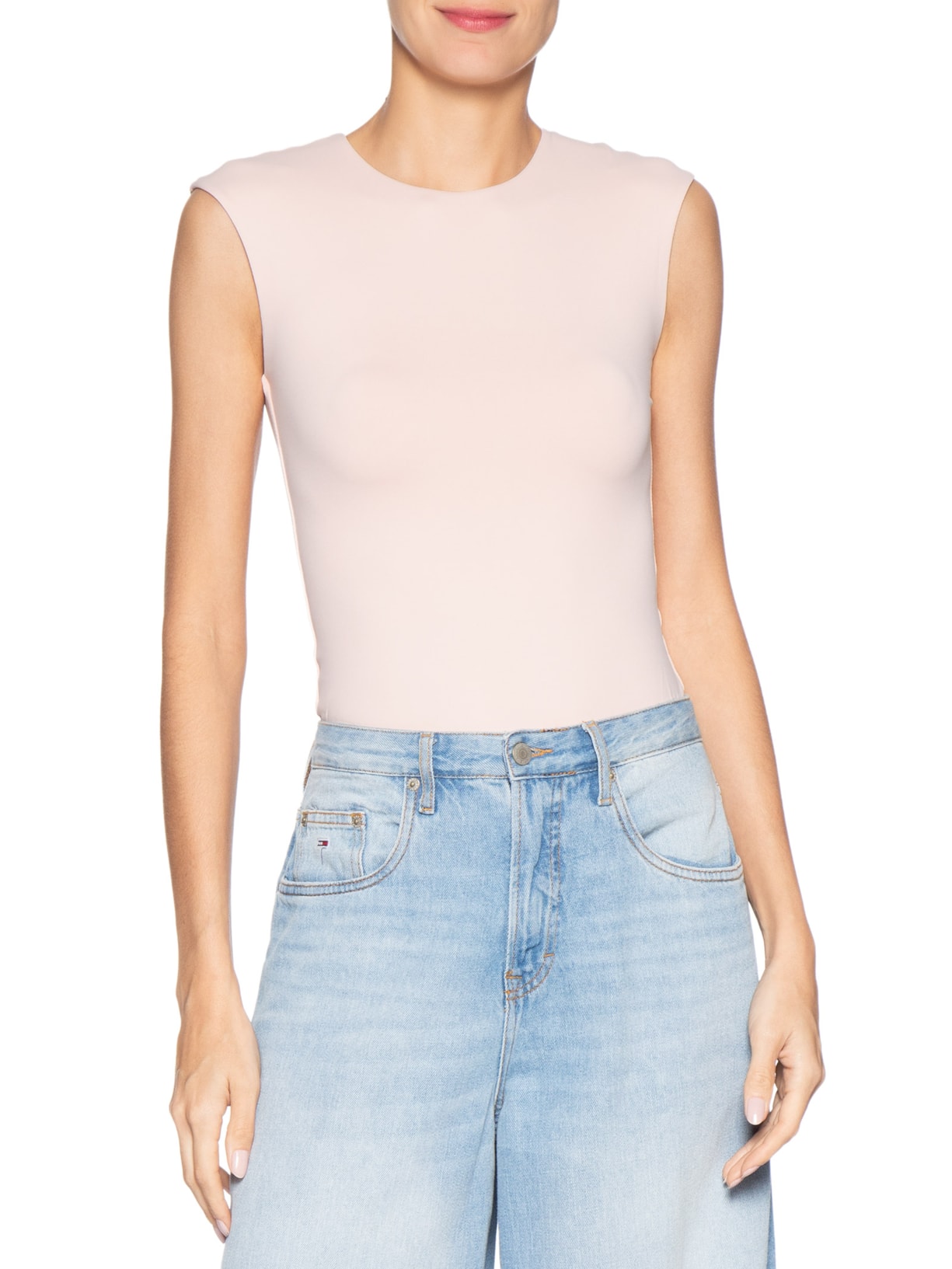Body Feminino Básico Alça Larga Bege Basiq