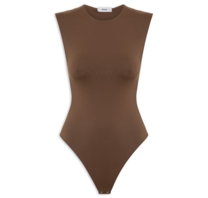 Body Feminino Básico Alça Larga – Marrom
