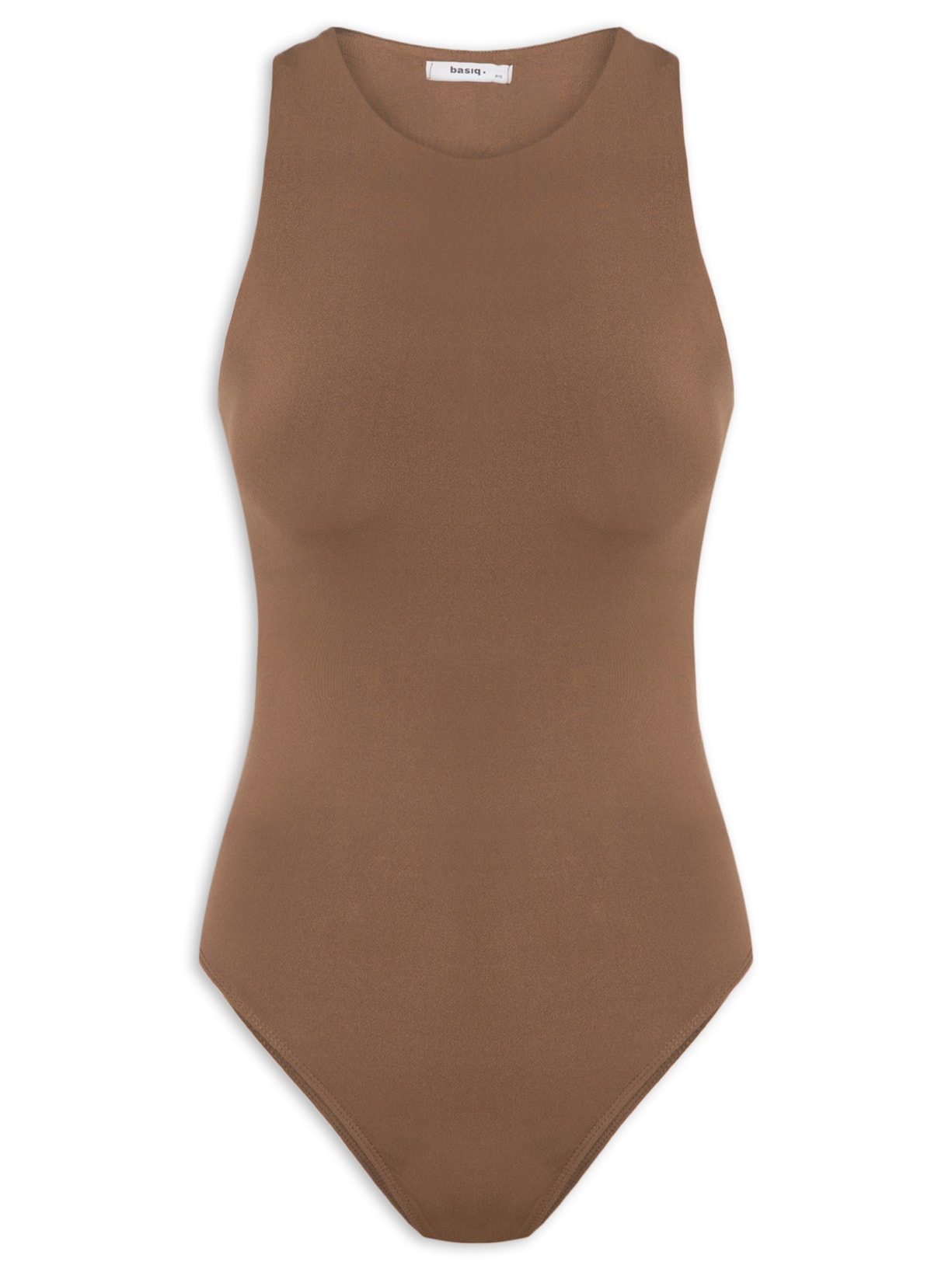 Body Feminino Básico Decote Em U - Marrom