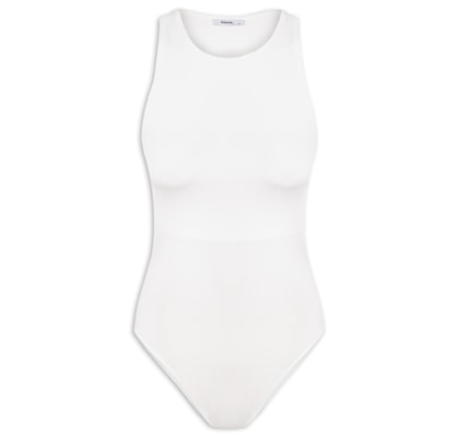 Body Feminino Básico Decote em U - Off White