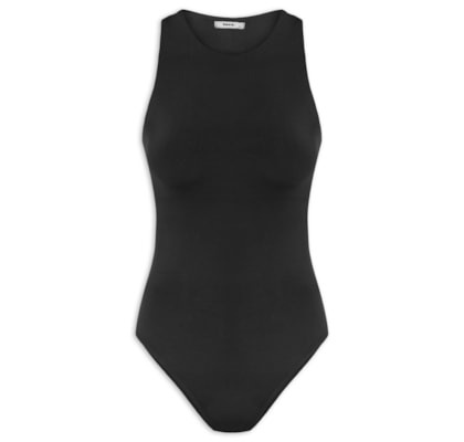 Body Feminino Básico Decote em U - Preto