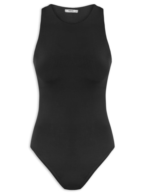 Body Feminino Básico Decote Em U - Preto