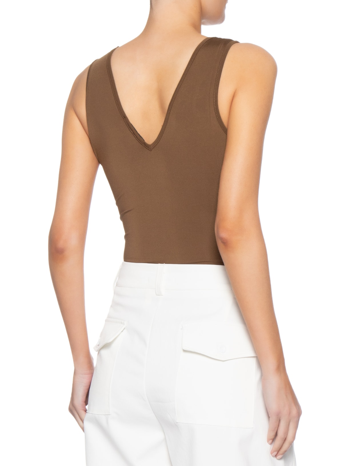 Body Feminino Com Aplicação Em Renda Marrom '2Essential