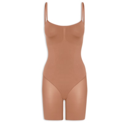 Body Feminino Com Bermuda Modelador Fit Shape - Marrom