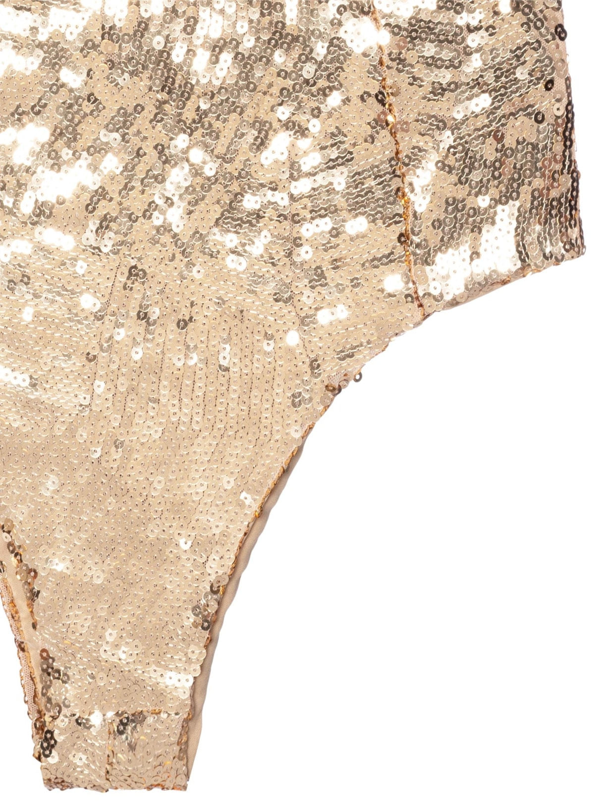 Body Feminino Com Decote Profundo Em Paetê Dourado '2Essential