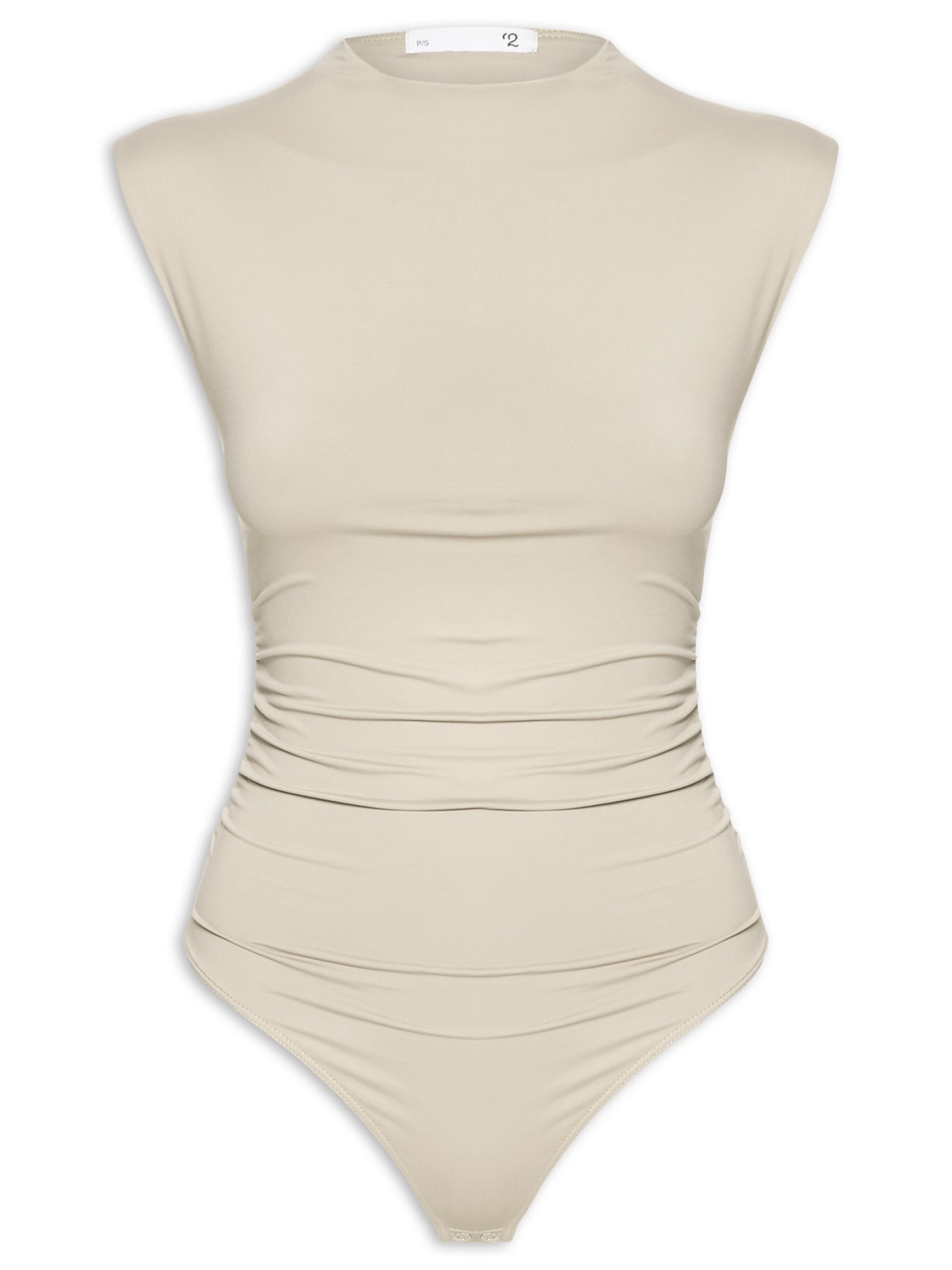 Body Feminino Com Drapeados - Bege