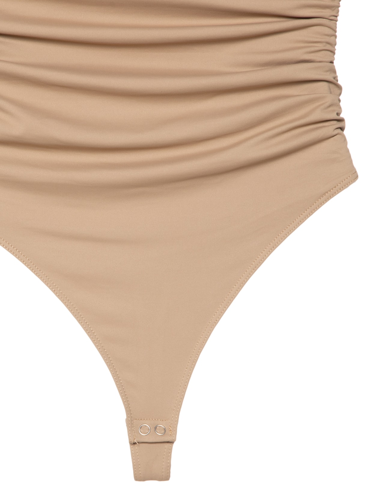 Body Feminino Com Drapeados Bege '2Essential