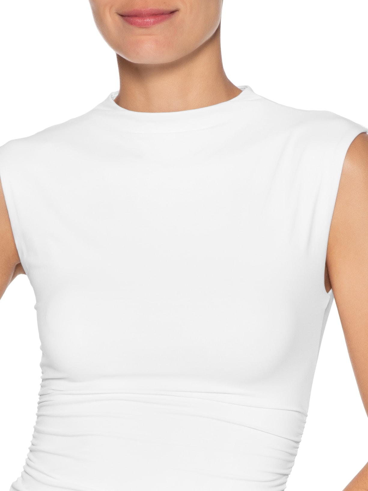 Body Feminino Com Drapeados Branco '2Essential