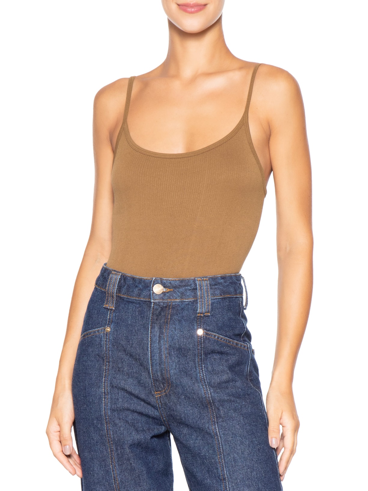 Body Feminino Comfy Alcinha Marrom Basiq