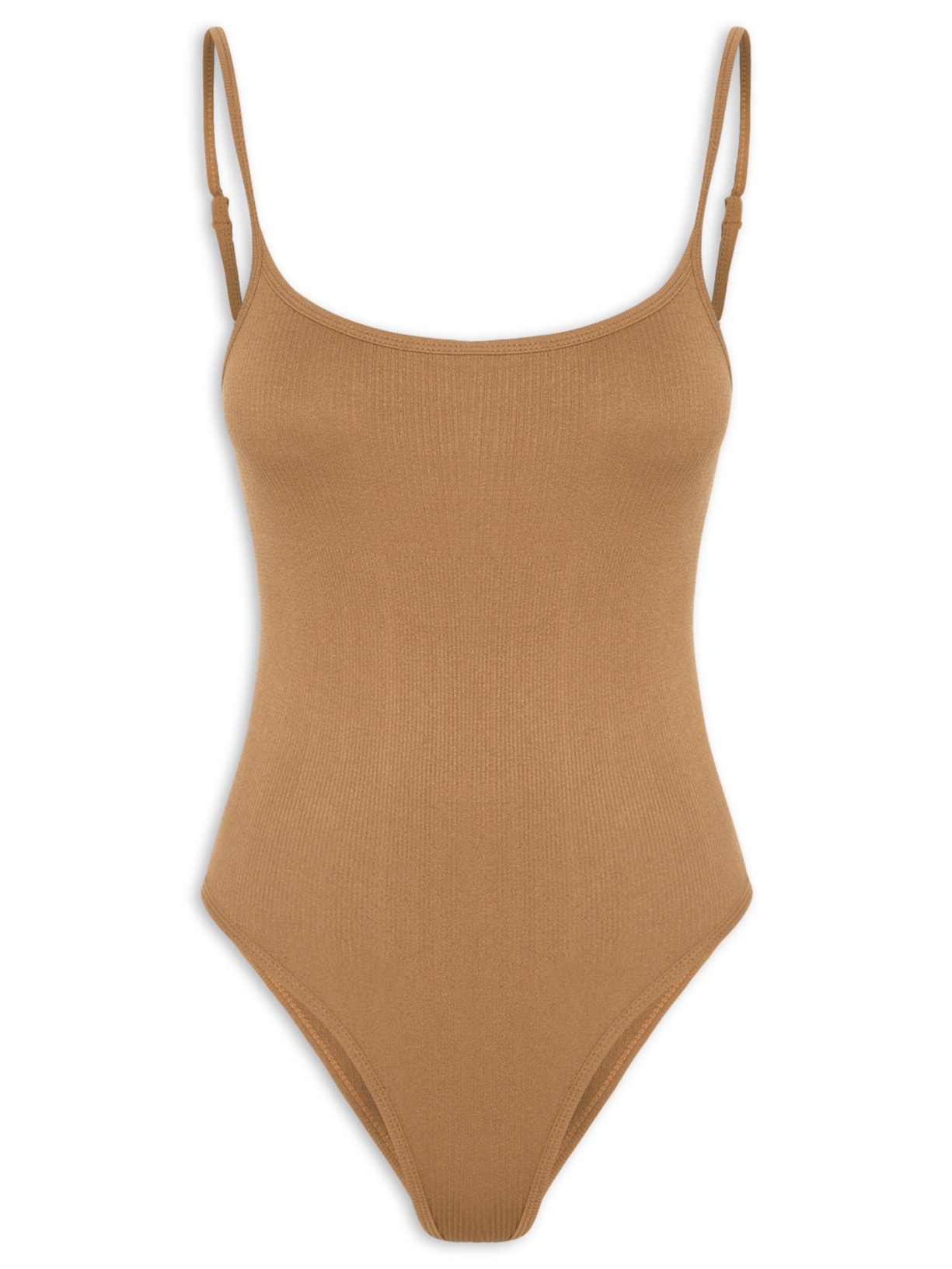 Body Feminino Comfy Alcinha Marrom Basiq