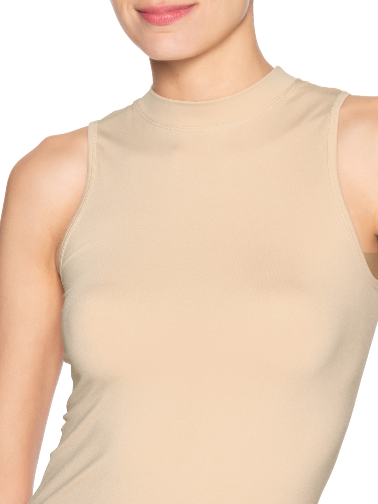 Body Feminino Comfy Em Malha Bege Basiq