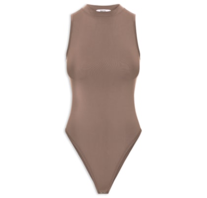 Body Feminino Comfy Em Malha - Marrom