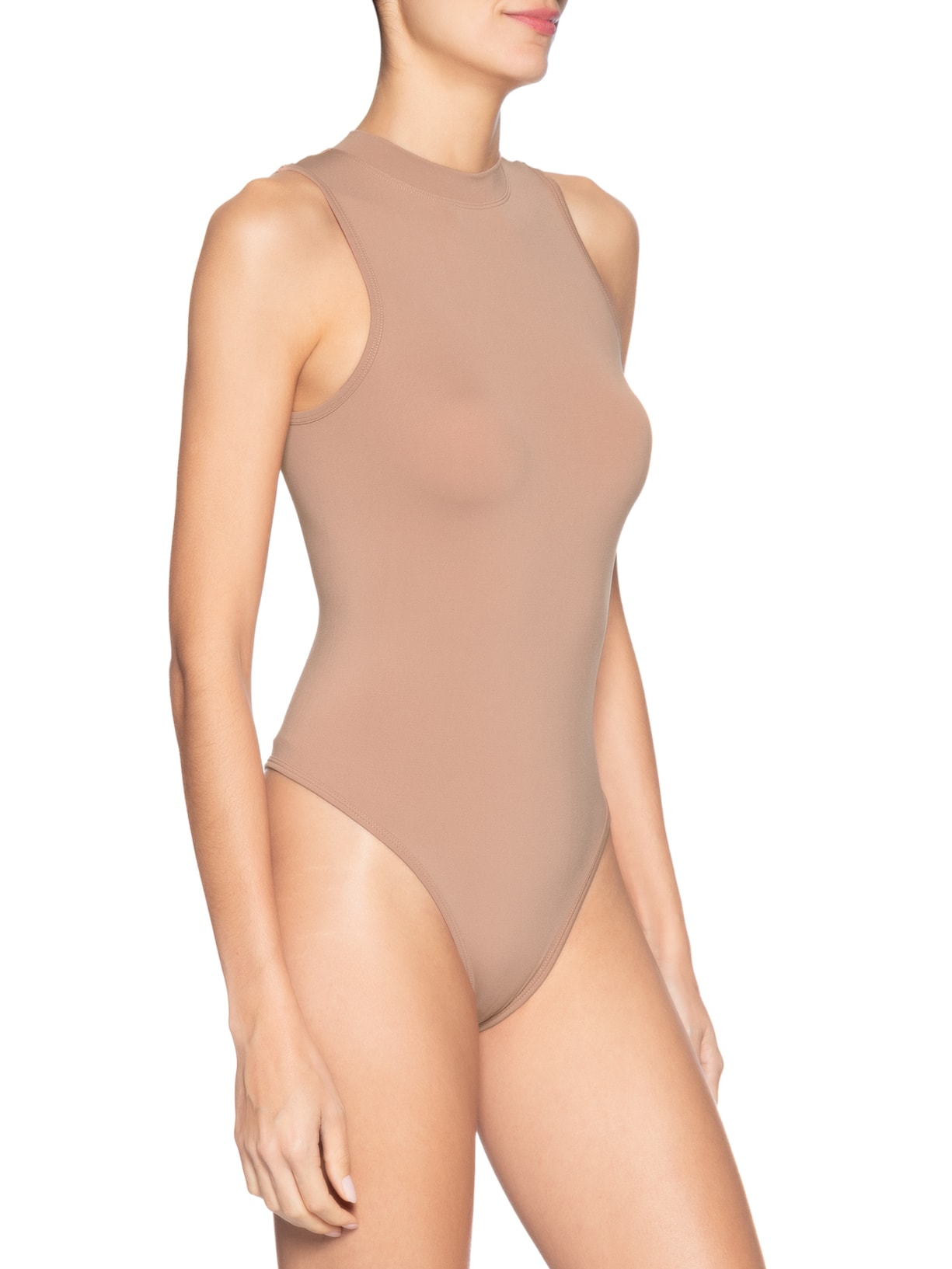 Body Feminino Comfy Em Malha Marrom Basiq