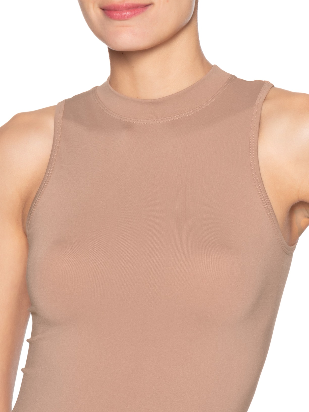 Body Feminino Comfy Em Malha Marrom Basiq