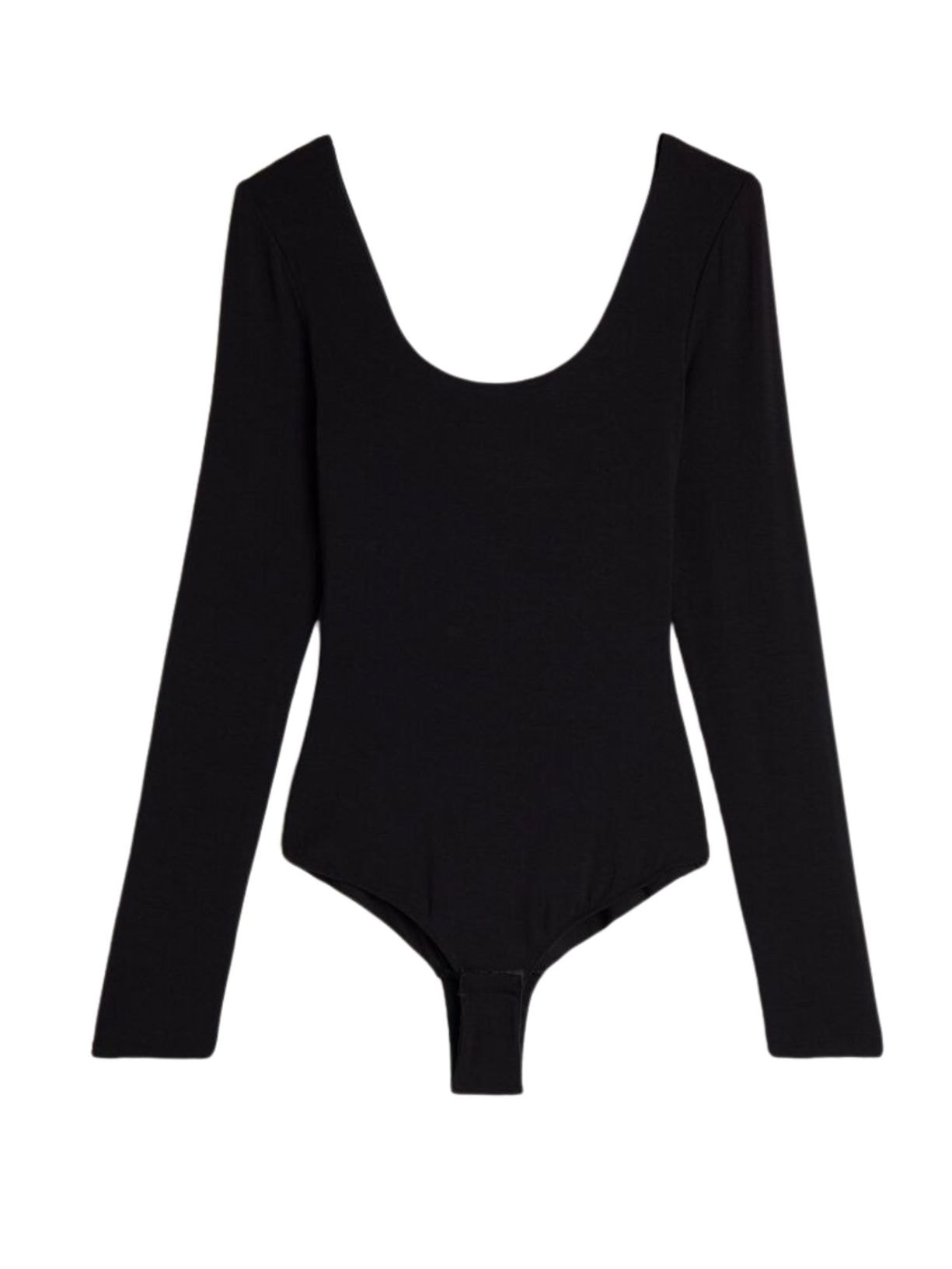 Body Feminino De Manga Comprida De Modal Com Decote Redondo - Preto