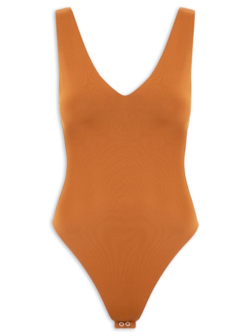 Body Feminino Decote em U – Marrom