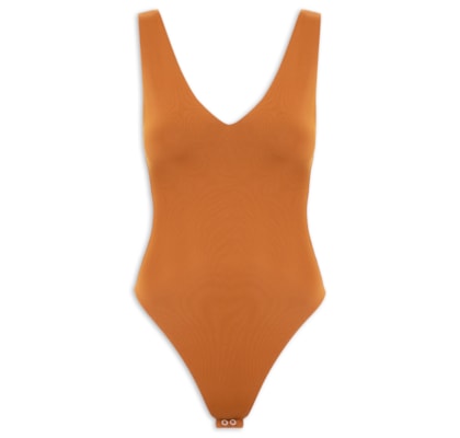 Body Feminino Decote em U - Marrom