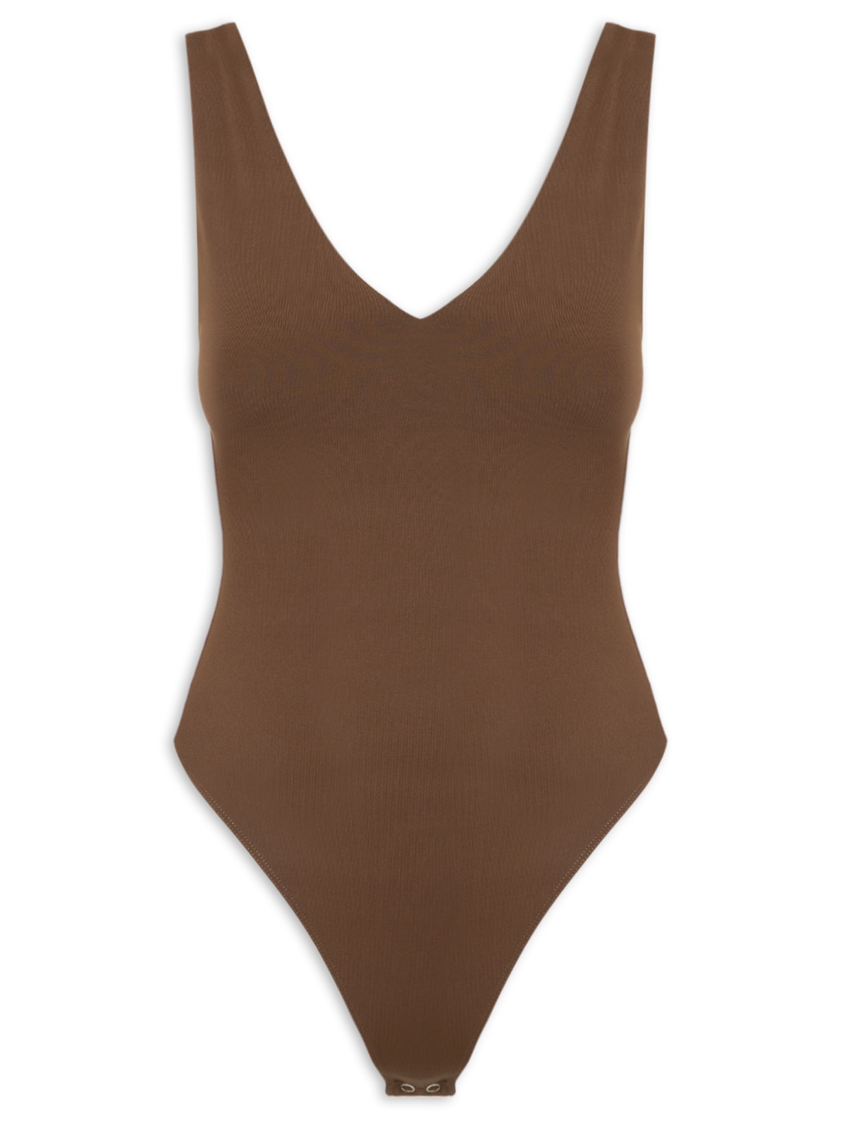 Body Feminino Decote em U Marrom Basiq