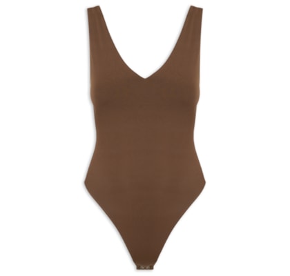 Body Feminino Decote em U - Marrom