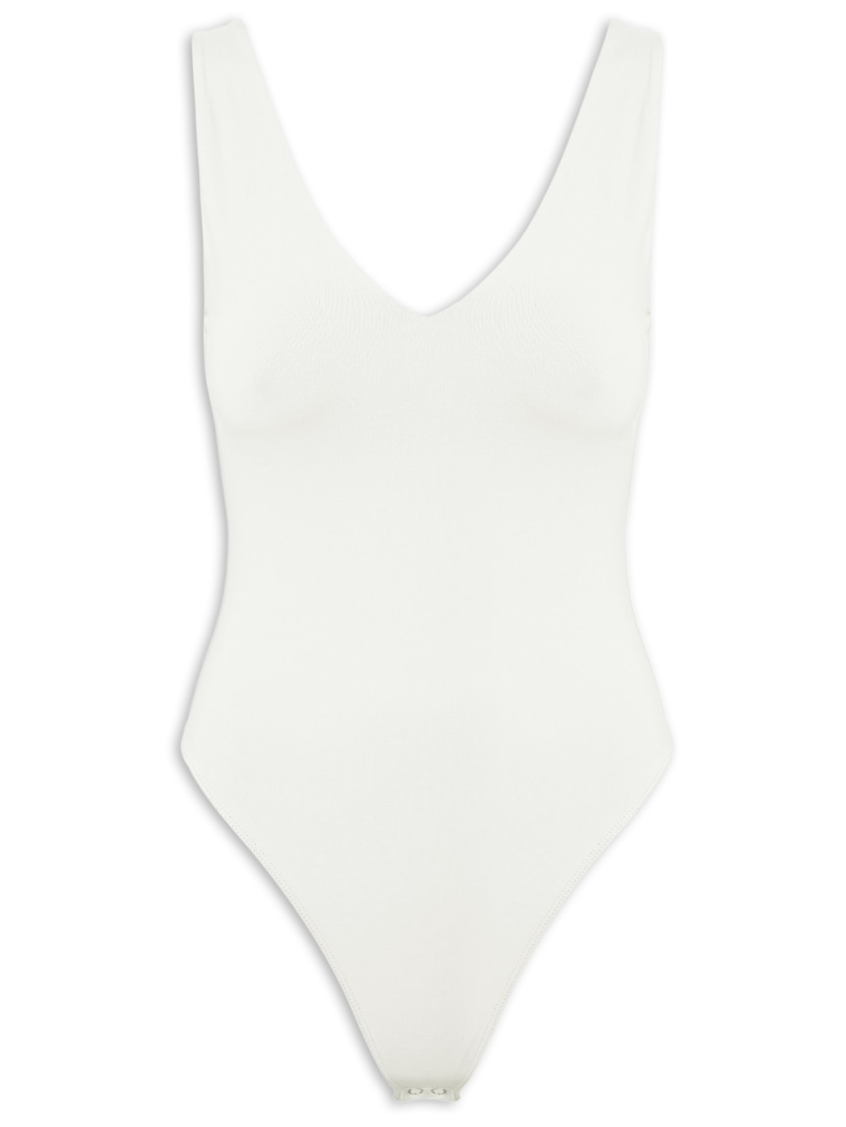 Body Feminino Decote em U Off White Basiq
