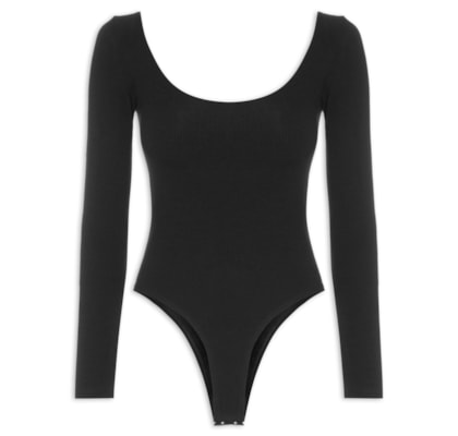 Body Feminino Decote Em U - Preto