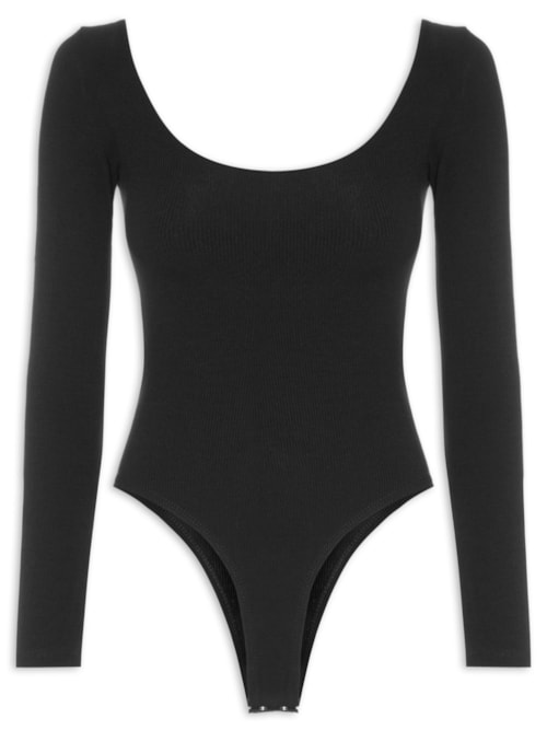 Body Feminino Decote Em U - Preto