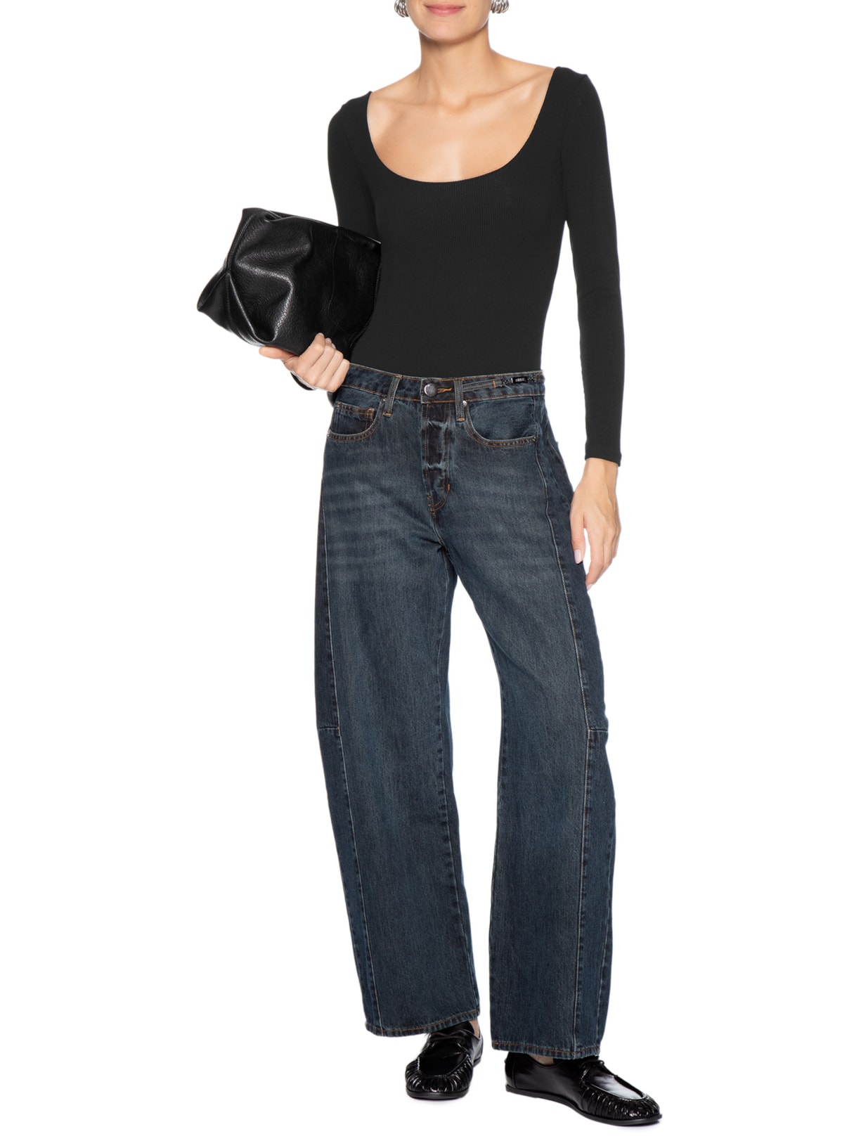 Body Feminino Decote Em U Preto Basiq