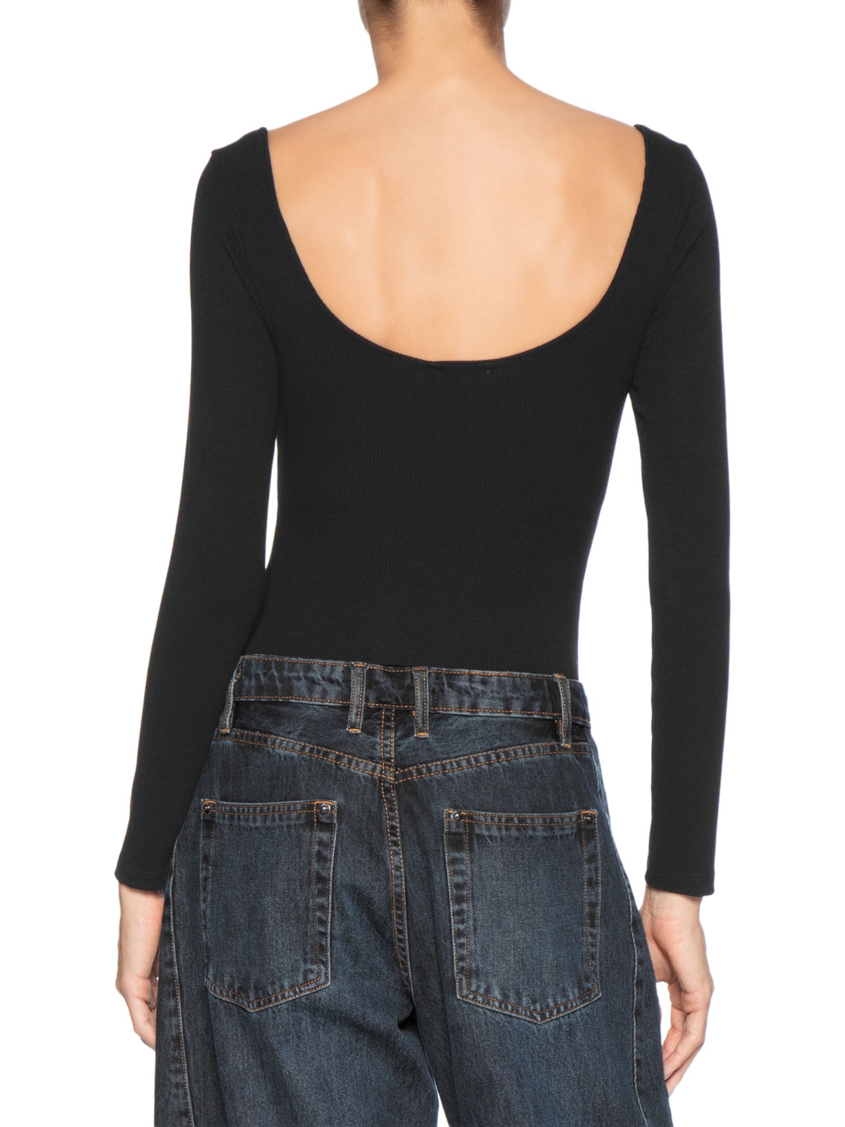 Body Feminino Decote Em U Preto Basiq