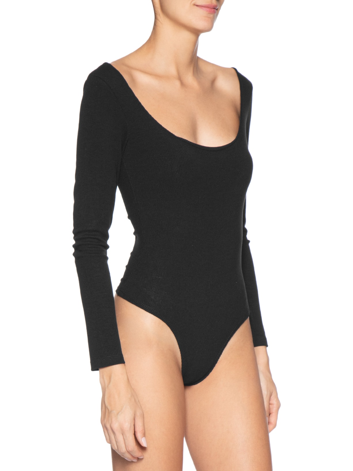 Body Feminino Decote Em U Preto Basiq