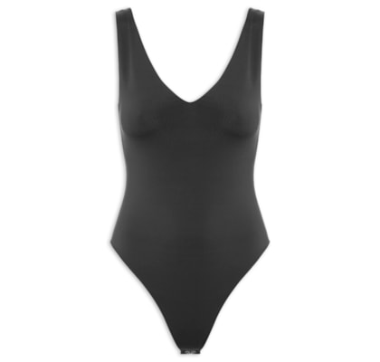 Body Feminino Decote em U – Preto