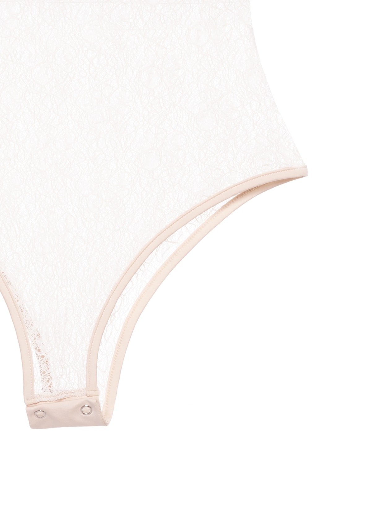 Body Feminino Decote Redondo Em Renda Bege '2Essential