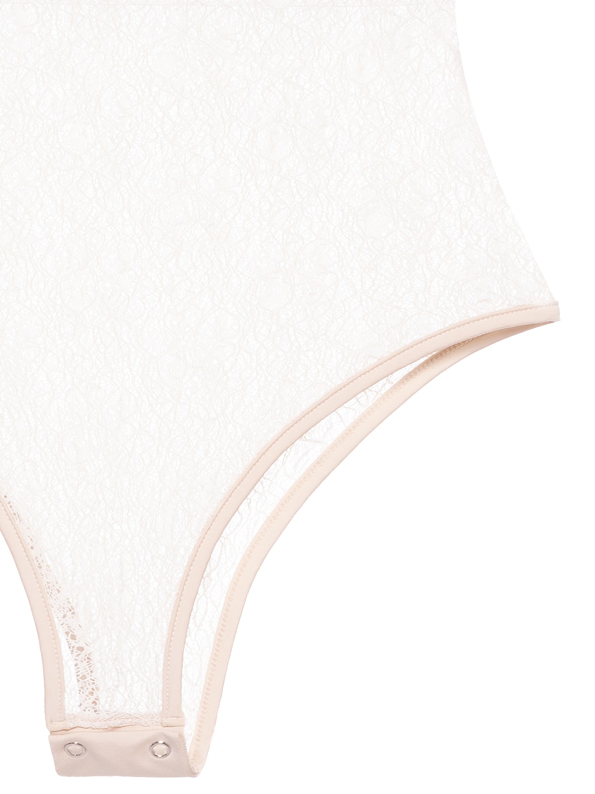 Body Feminino Decote Redondo Em Renda Bege '2Essential