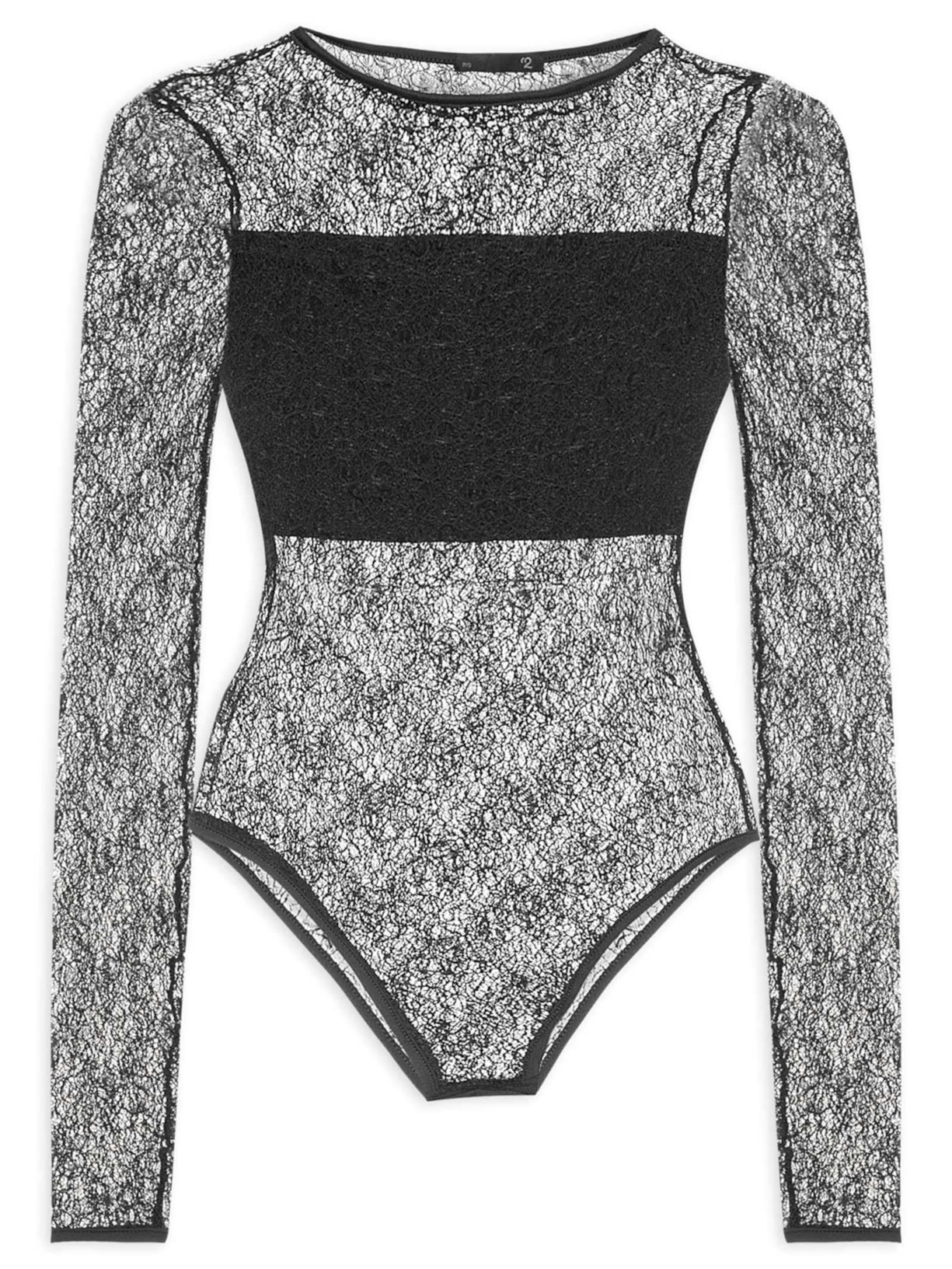 Body Feminino Decote Redondo Em Renda - Preto