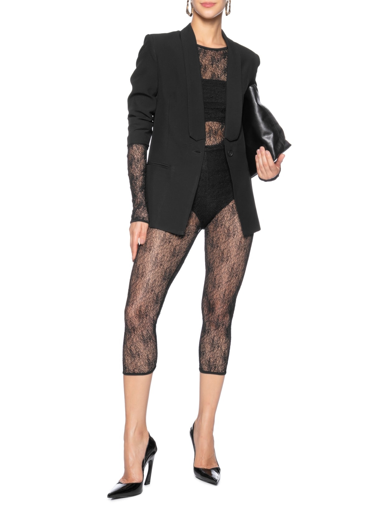 Body Feminino Decote Redondo Em Renda Preto '2Essential