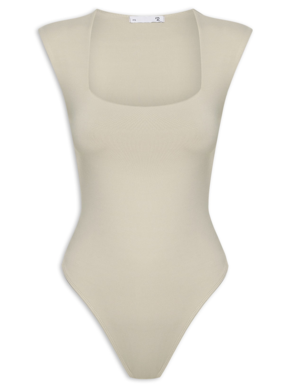 Body Feminino Decote Reto - Bege