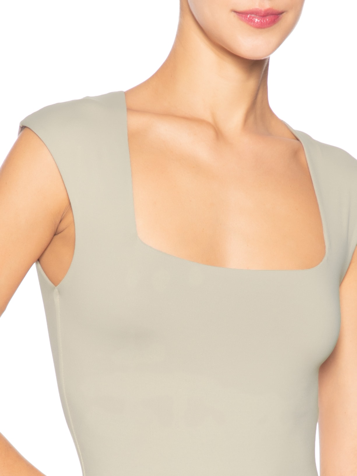 Body Feminino Decote Reto Bege '2Essential