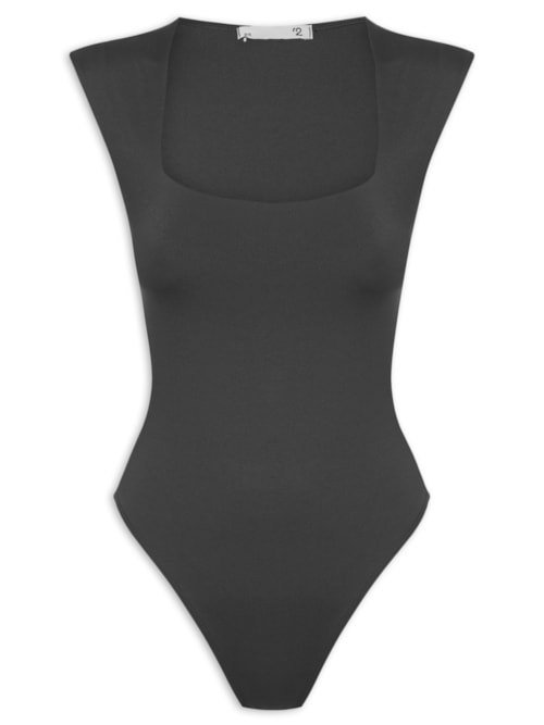 Body Feminino Decote Reto - Preto