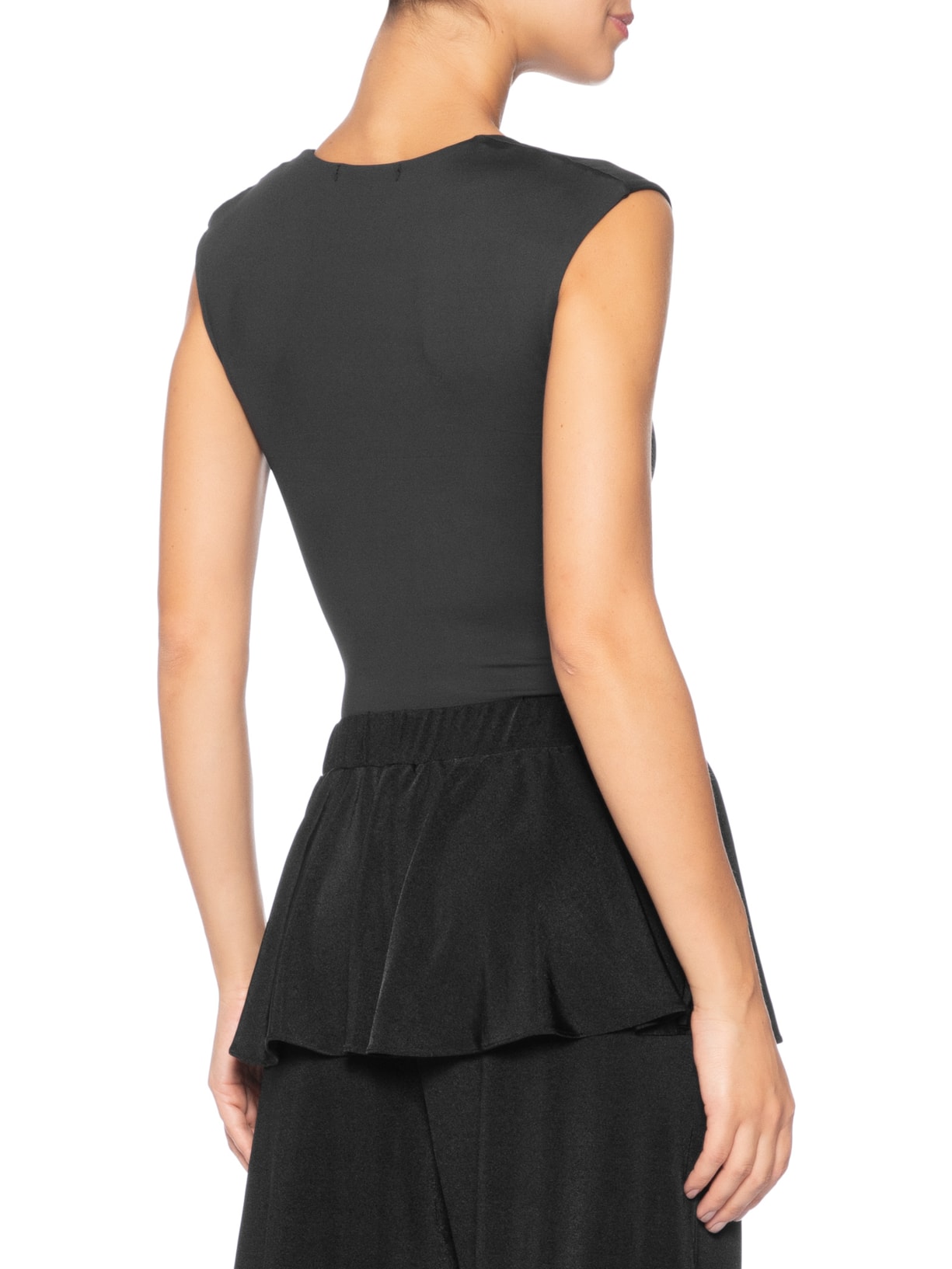 Body Feminino Decote Reto Preto '2Essential