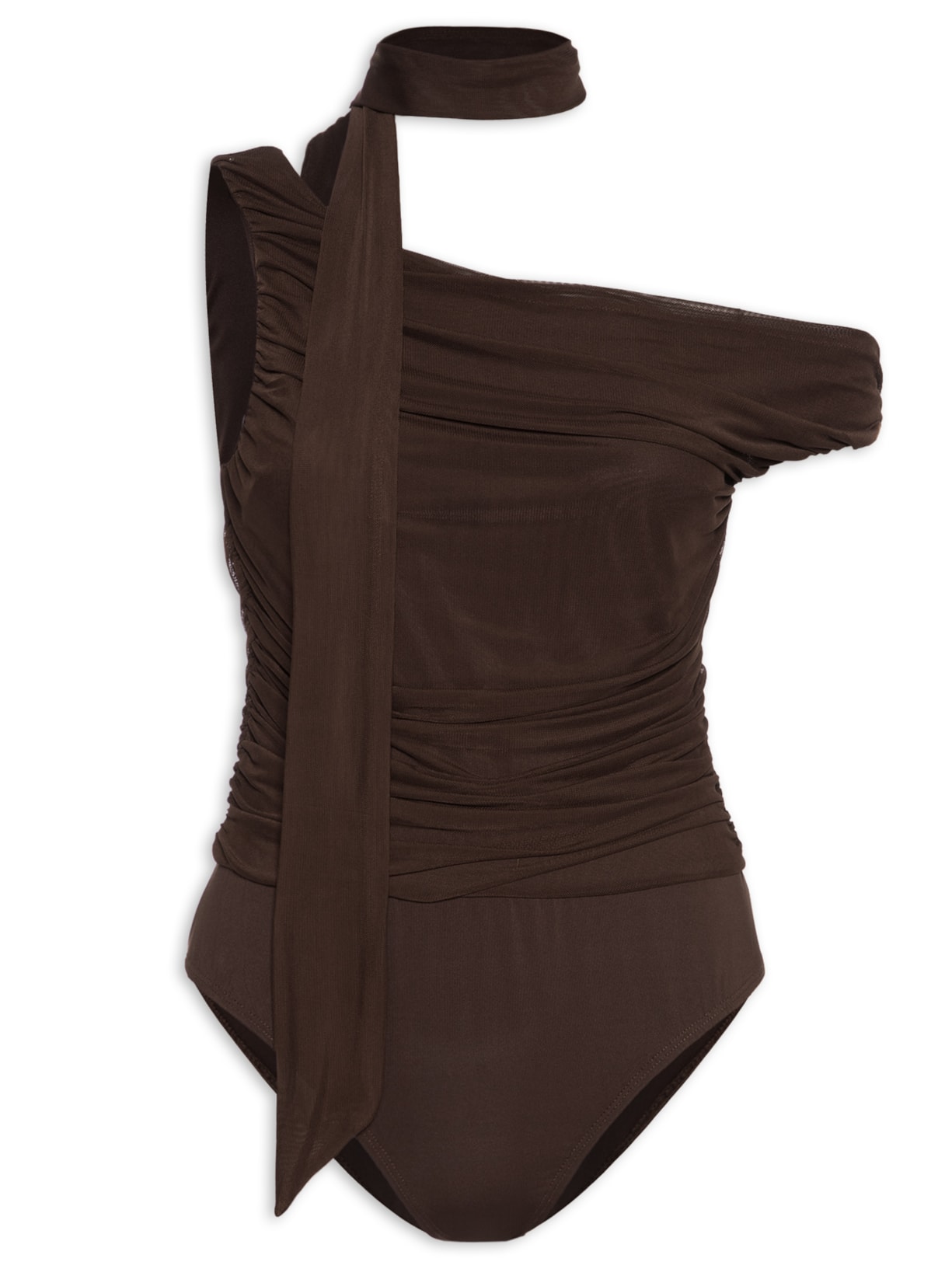 Body Feminino Drapeado Marrom Market 33