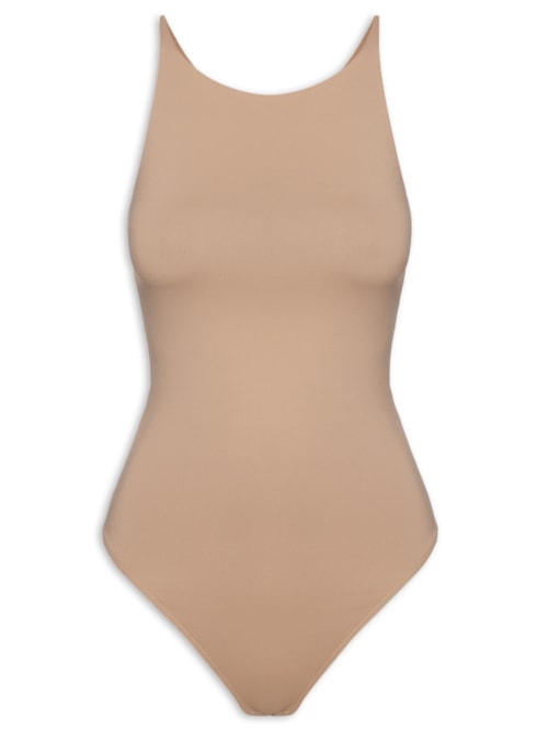 Body Feminino Em Malha - Bege