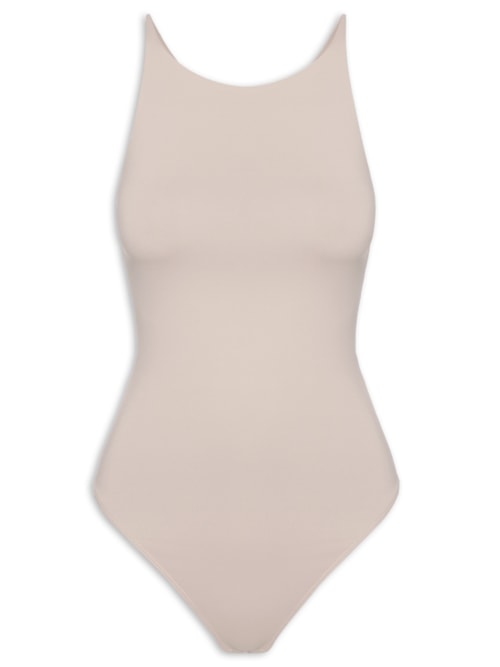 Body Feminino Em Malha - Bege