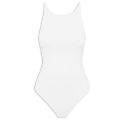 Body Feminino Em Malha - Off White