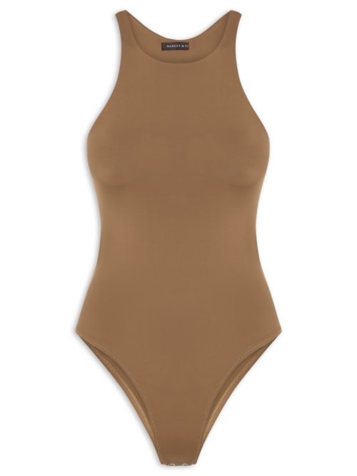 Body Feminino em Poliamida Nadador – Marrom