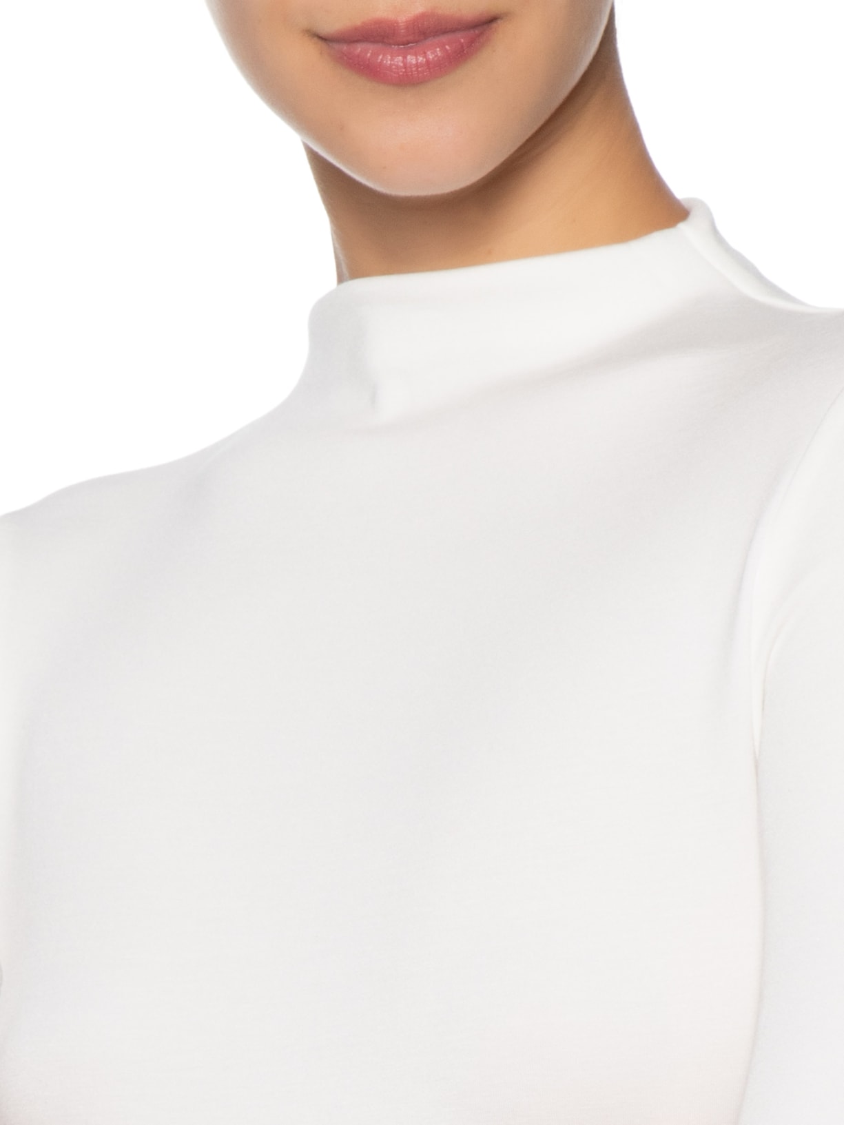 Body Feminino Gola Alta Manga Longa – Off White Basiq