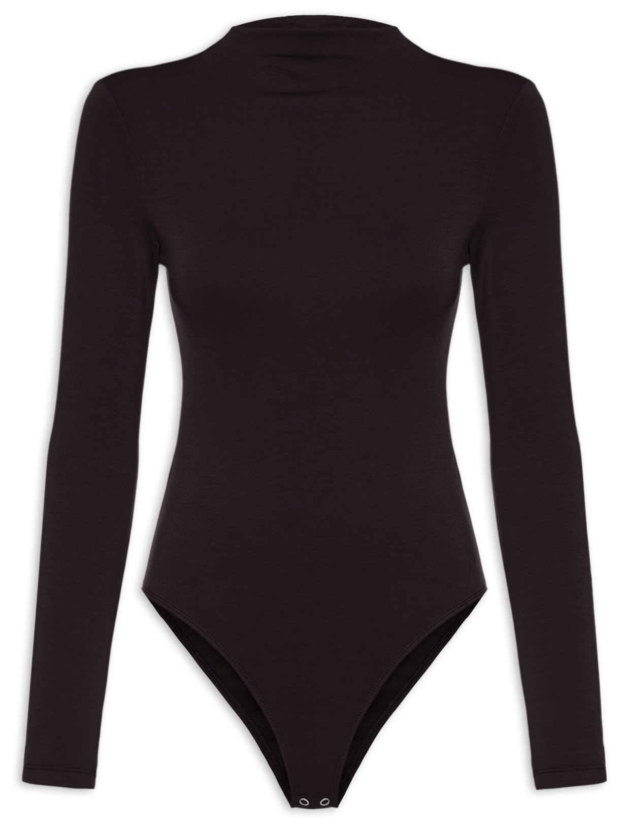 Body Feminino Gola Alta Manga Longa – Preto