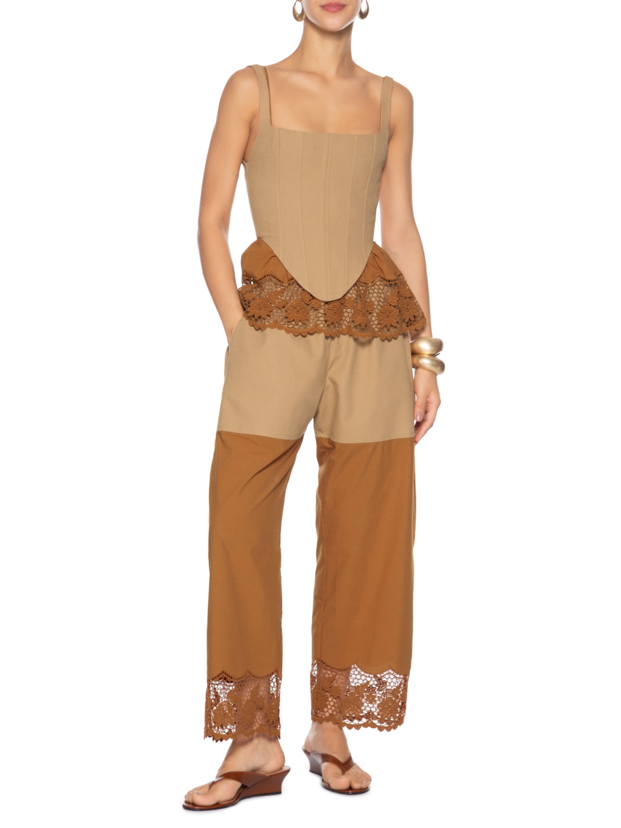 Body Feminino Lona Louise Marrom Paula Raia