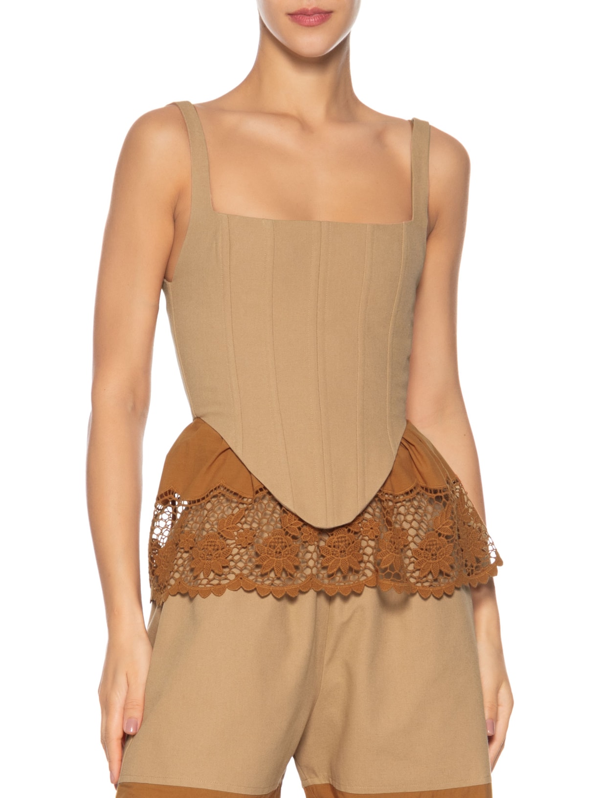 Body Feminino Lona Louise Marrom Paula Raia